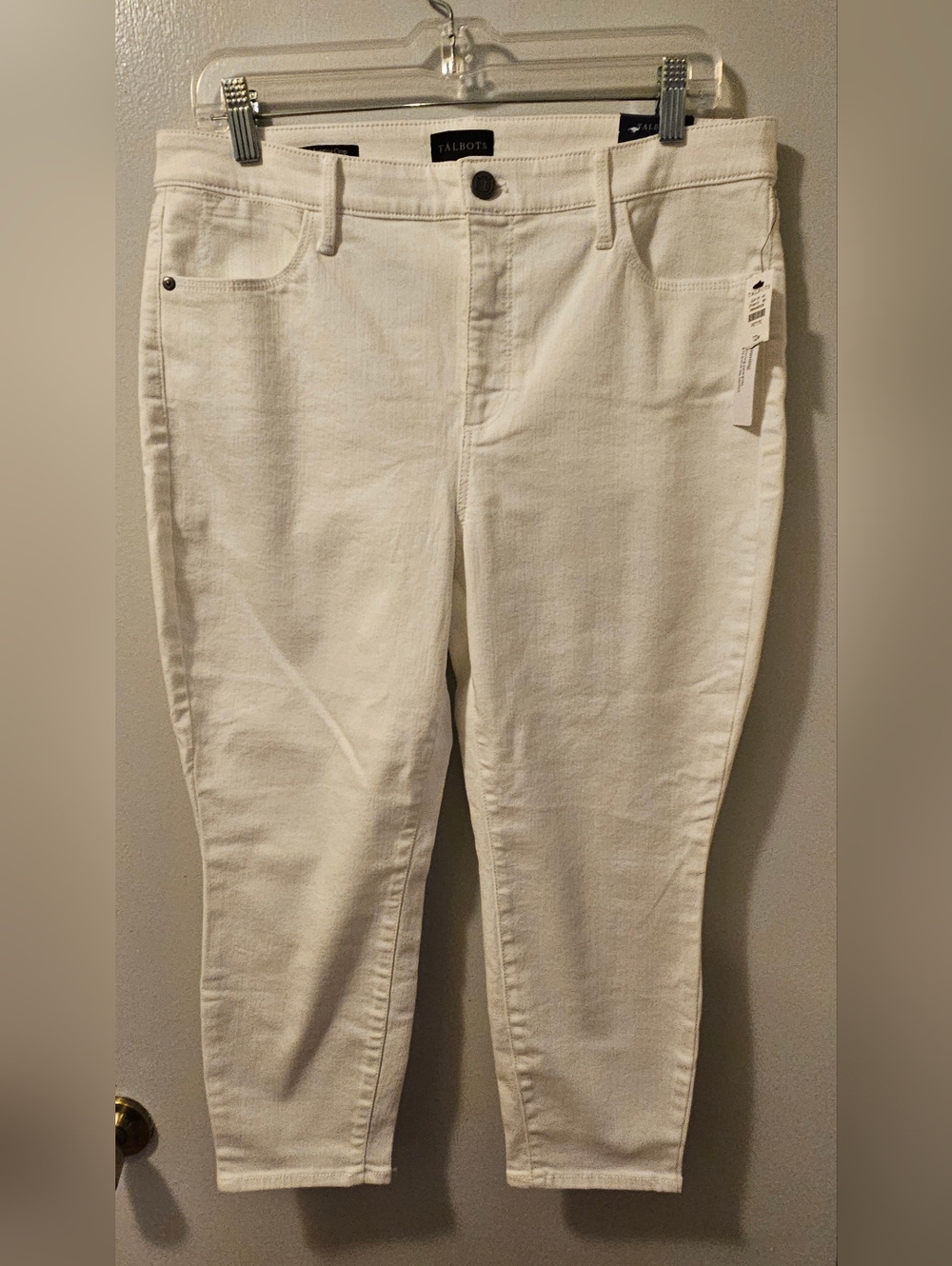 TALBOTS Slimming White Jegging Crop Jeans Denim Women's Size 12P NWT
